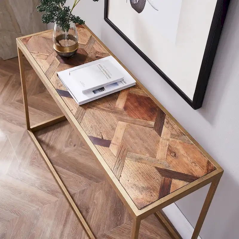 SEI Furniture Darren Modern Reclaimed Wood Console Table