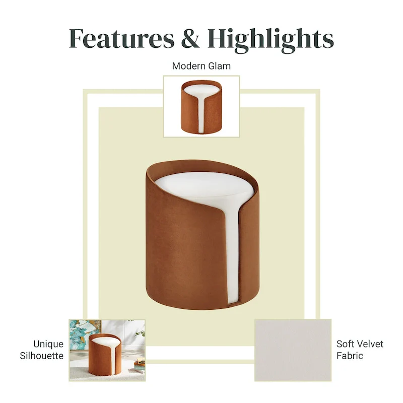 Vinda Velvet Fabric Ottoman