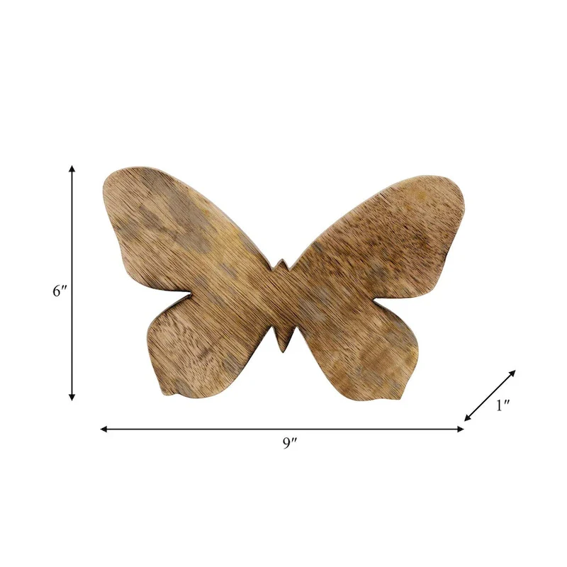 Sagebrook Home Wooden Butterfly Statue