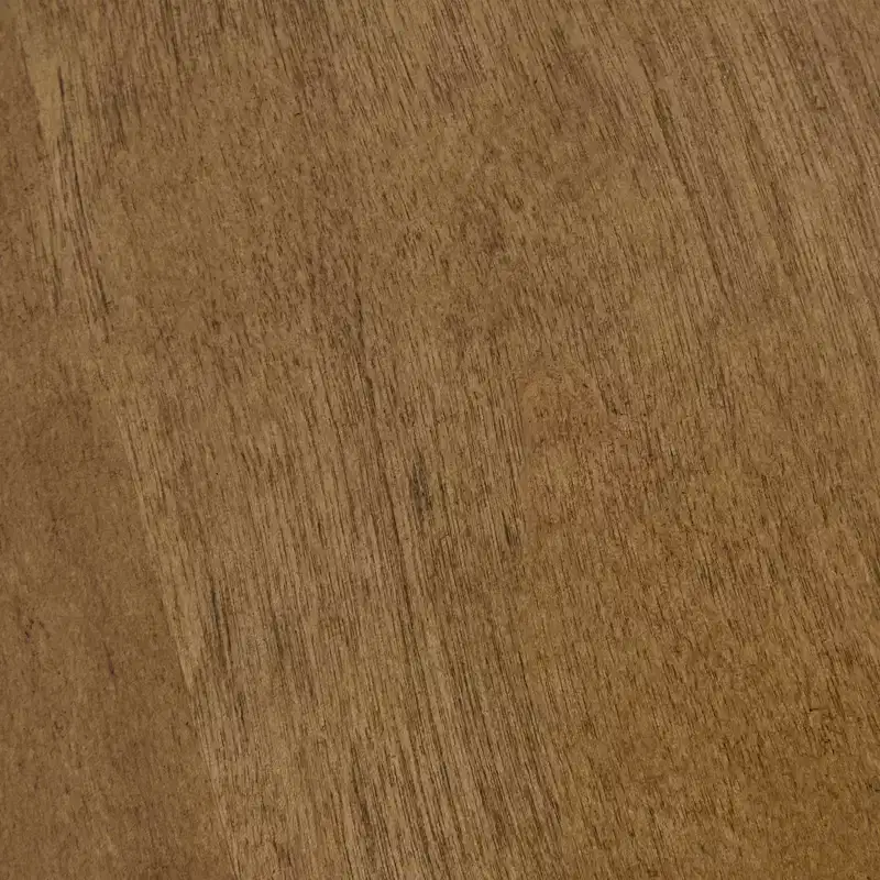 Blaze Triangular Wood Coffee Table Light Brown: Mid-Century Modern, Elm Finish, Unique Cross Base