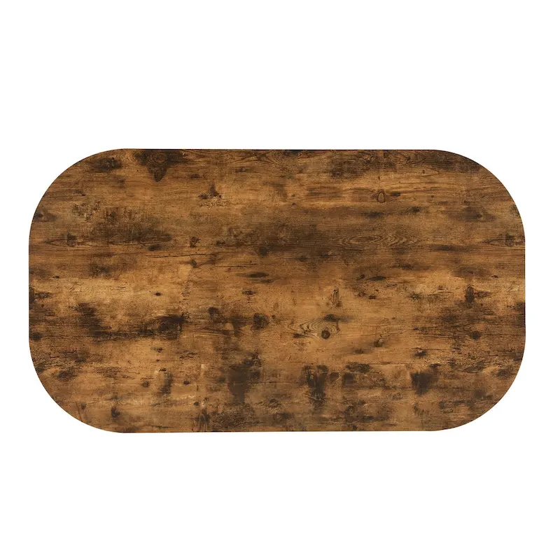 Modern 7-Piece Metal Frame Dining Table Set with Half-Round Table & 6 Chairs