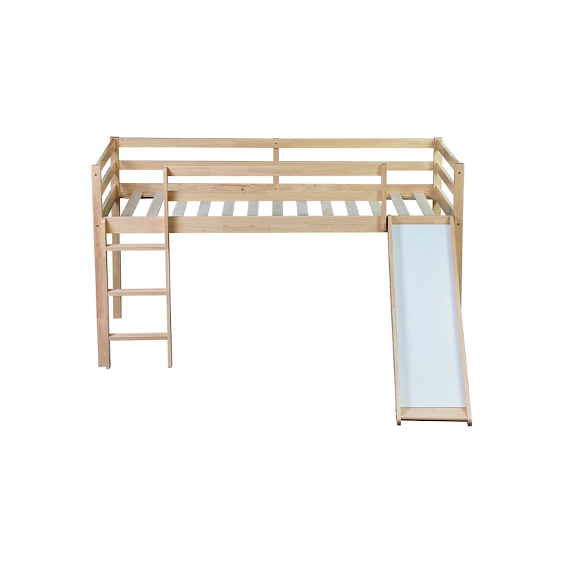 Twin Loft Bed with Slide and Low-Profile Design