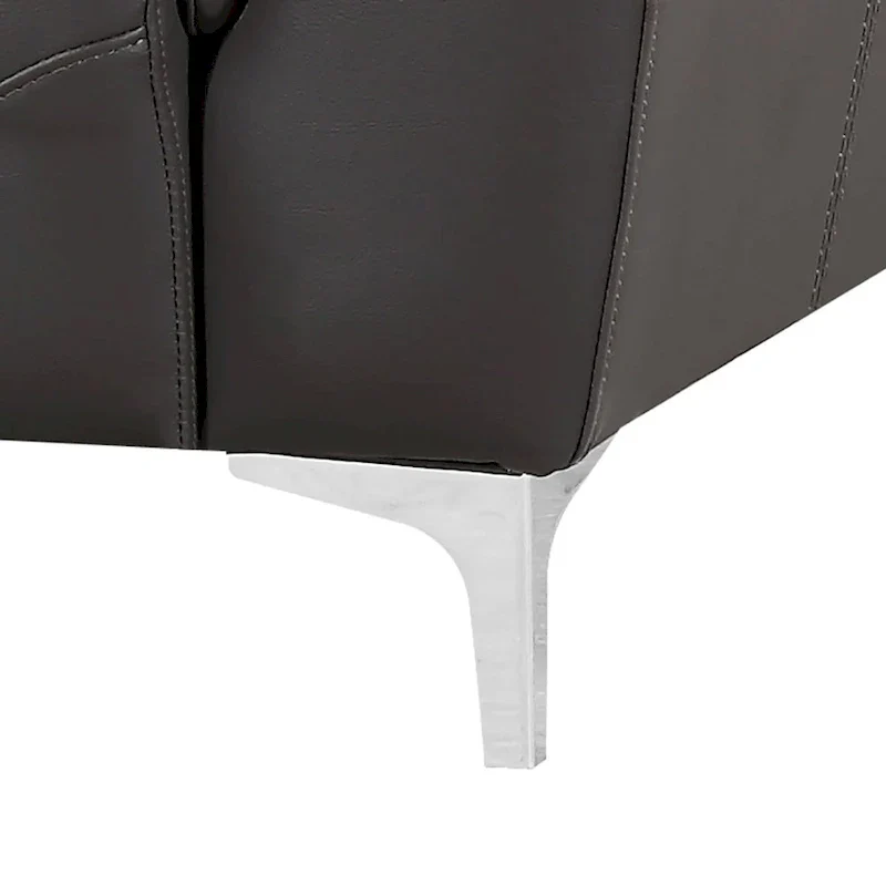 Strick & Bolton Vicente Grey Leather Gel 2-piece Living Room Set