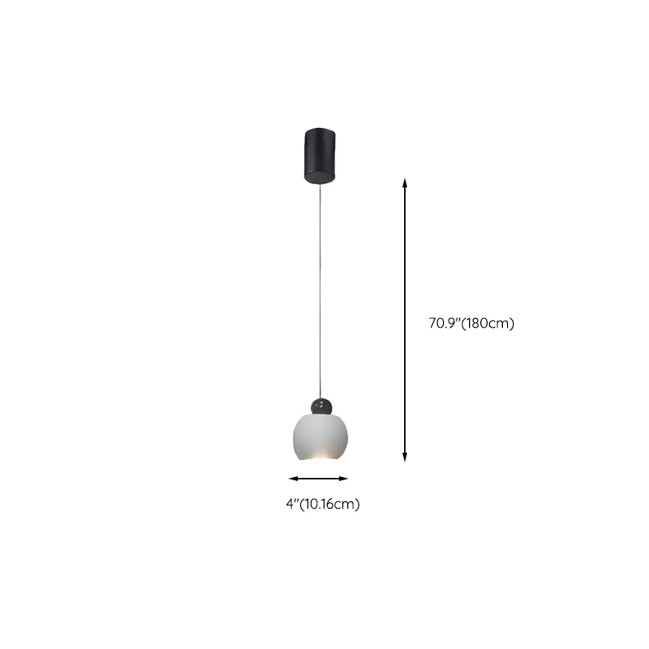 Modern Glass Globe LED Bedroom Hanging Pendant Light