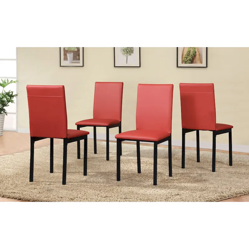 Modern Style 5-Piece Dining Set with Rectangular Table and 4 Upholstered High Back Chairs