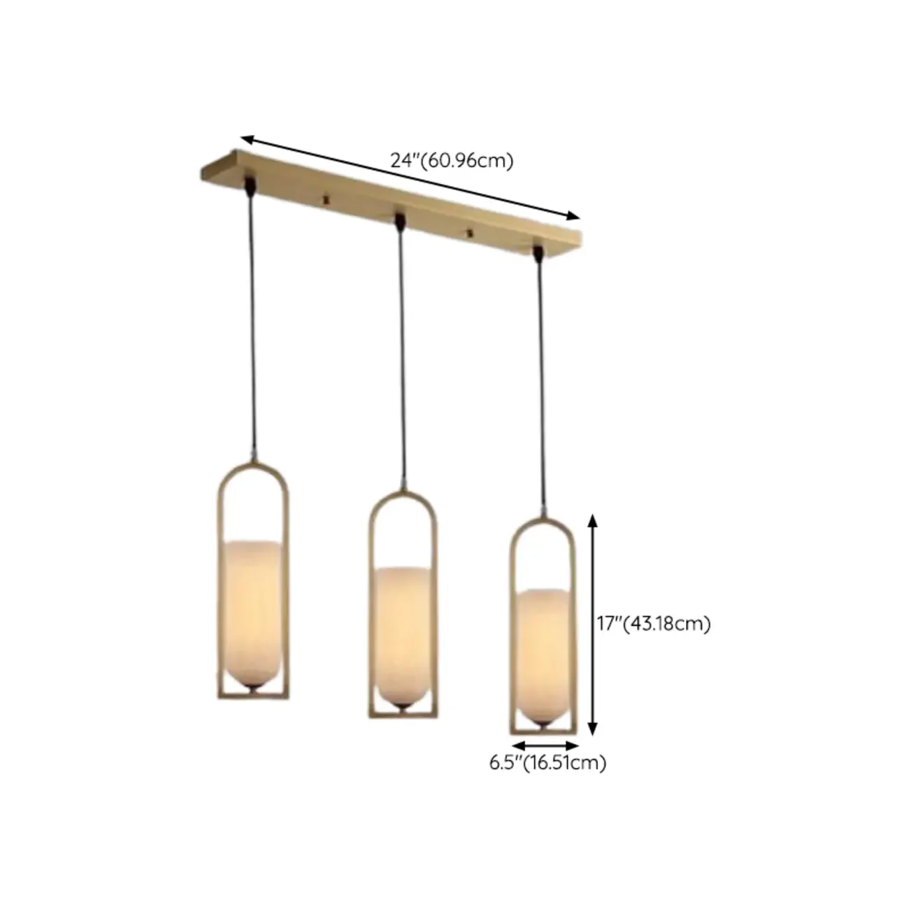 Exquisite Cylinder Gold Alabaster Hanging Pendant Light