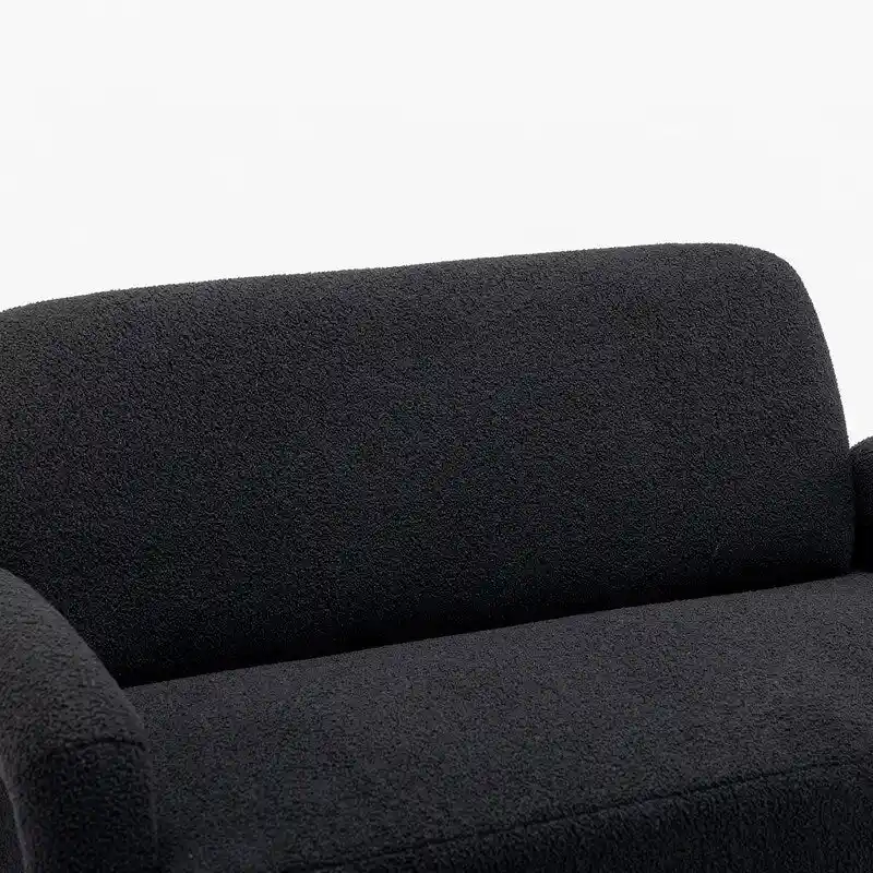 SEYNAR Mid-Century Modern Boucle 51  Solid Wood Curved Sofa