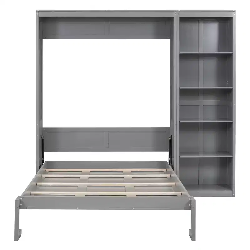 Whisen Murphy Bed Wall Bed with Shelves