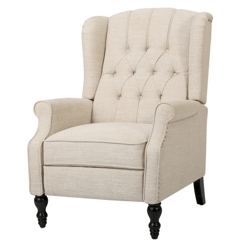 Walter Tufted Fabric Wingback Recliner Club Chair by Christopher Knight Home