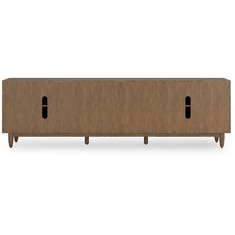 Rohan TV Media Console, 2 Drawers, 2 Shelves, Dark Brown Wood, 85 Inch