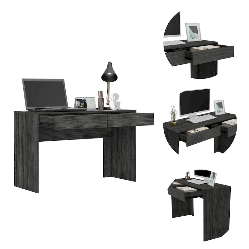FM Furniture Tampa 2-Drawer Computer Desk with 2 Handleless Drawers