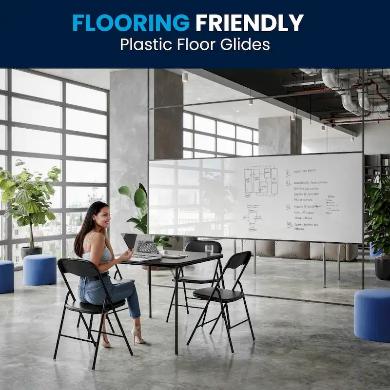 5 Piece Folding Card Table and Chair Set with Upholstered Table Top - 33.5W x 33.5D x 27.75H