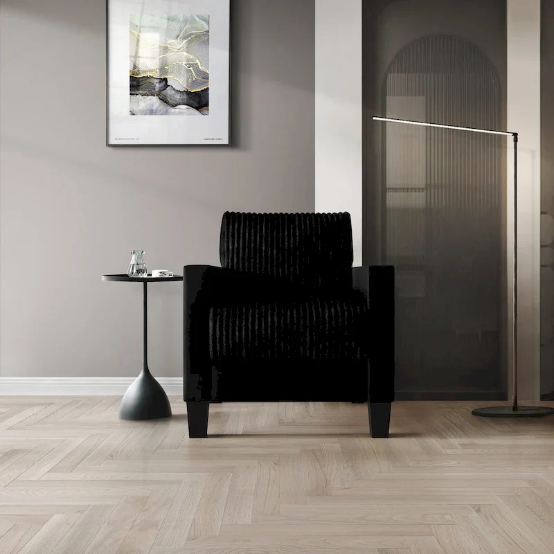 CraftPorch Corduroy Mid-Century Modern Velvet Upholstered Arm Chair