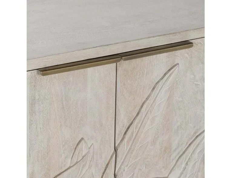 Ledro Mango Wood 4Dr Cabinet White Wash