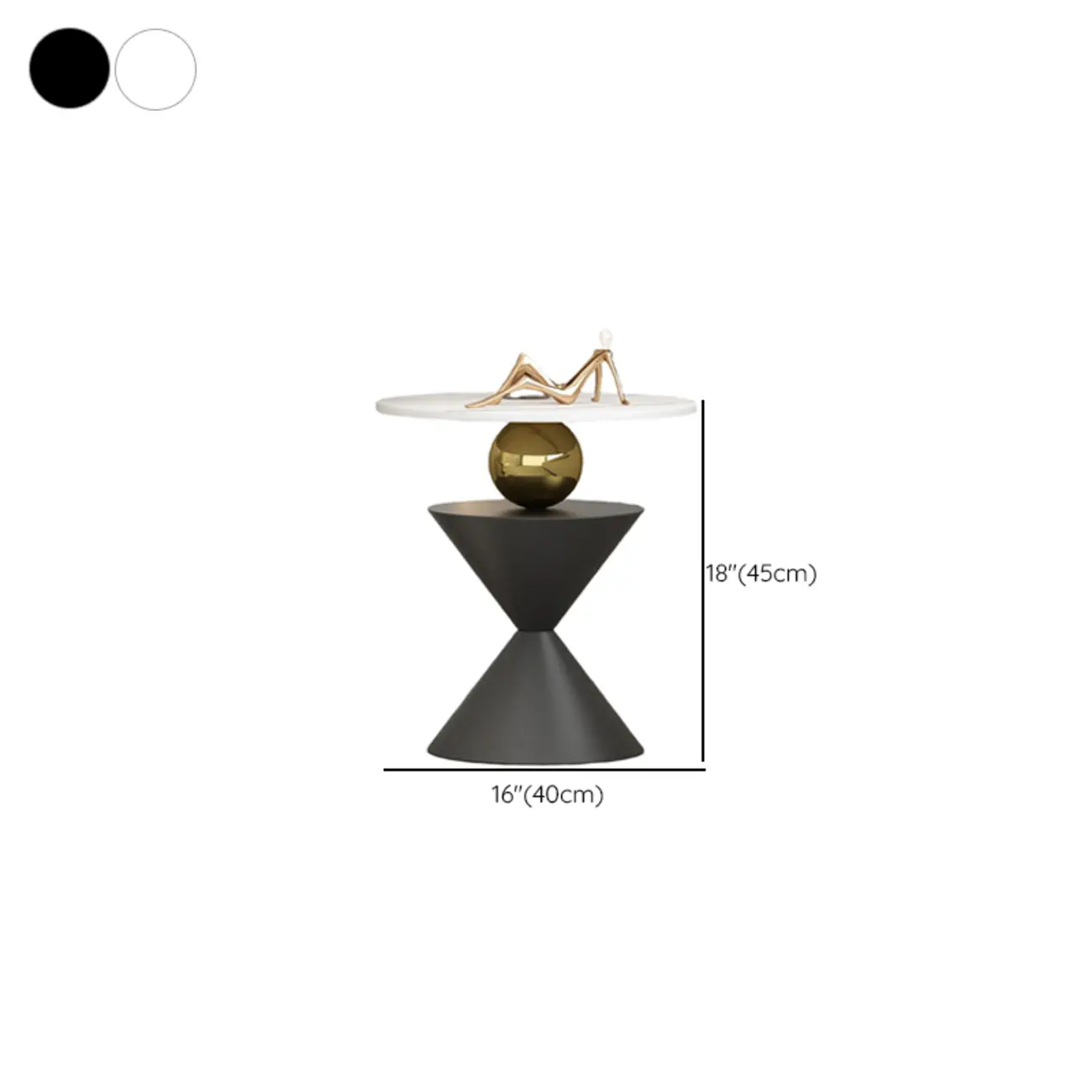 Glam White Stone Stump Base Round Side Table