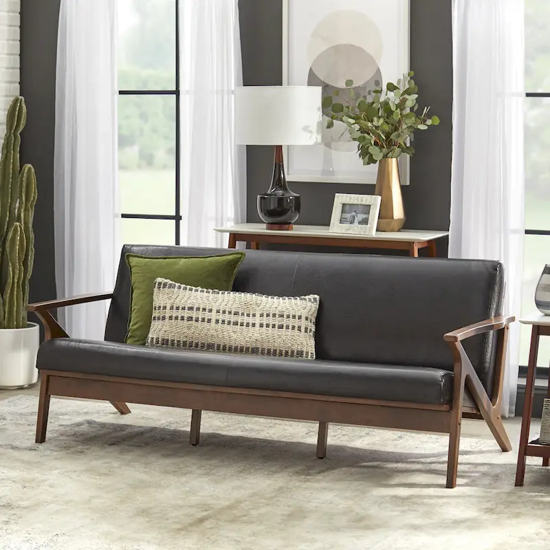 Simple Living Bianca Mid-Century Solid Wood Sofa