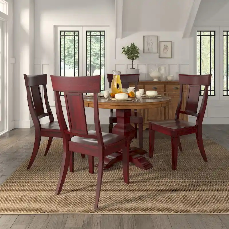 Ronda Panel Back Wood Dining Chairs (Set of 2)