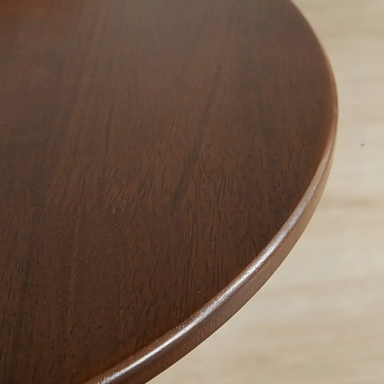 Mid-century Abstract Wood Round C Shaped End Table