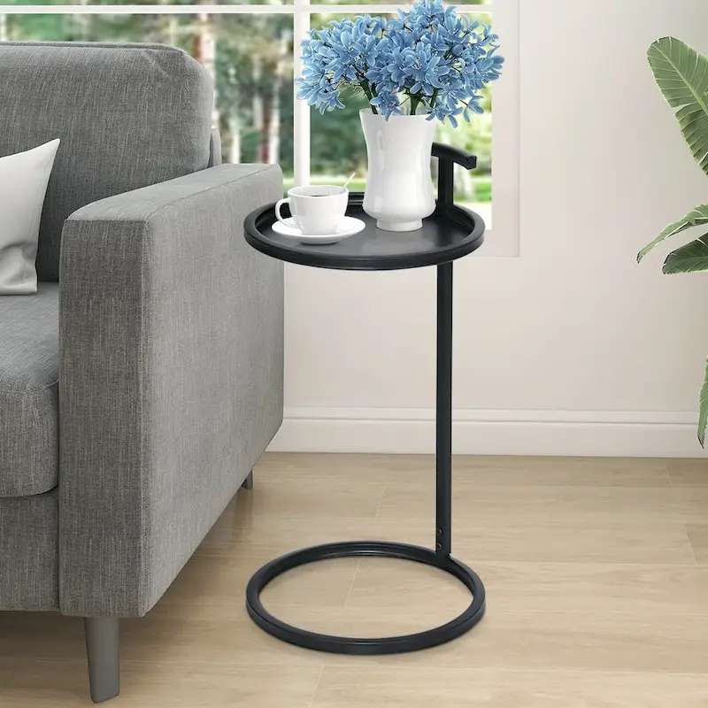 Round Metal Accent Table & C Table