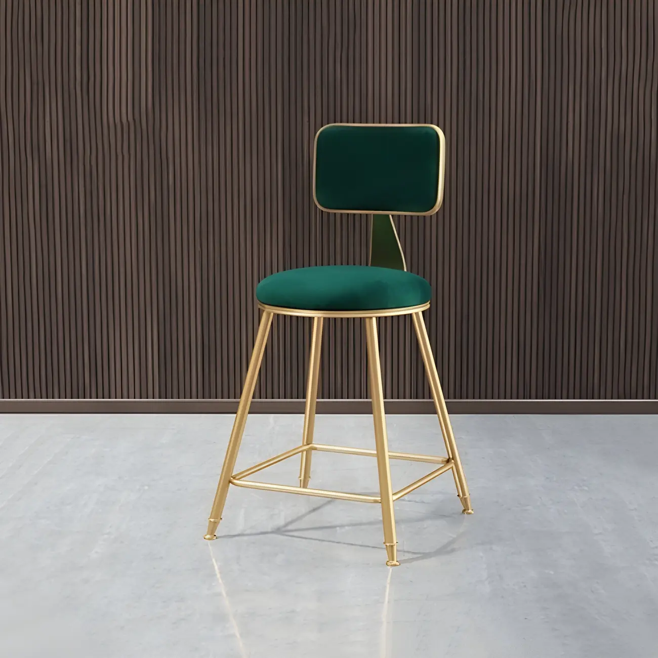 Round Velvet Upholstered Counter Bar Stools