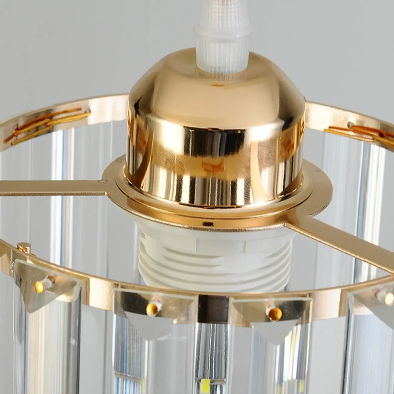 Art Deco Gold Metal Crystal Geometric Pendant Light
