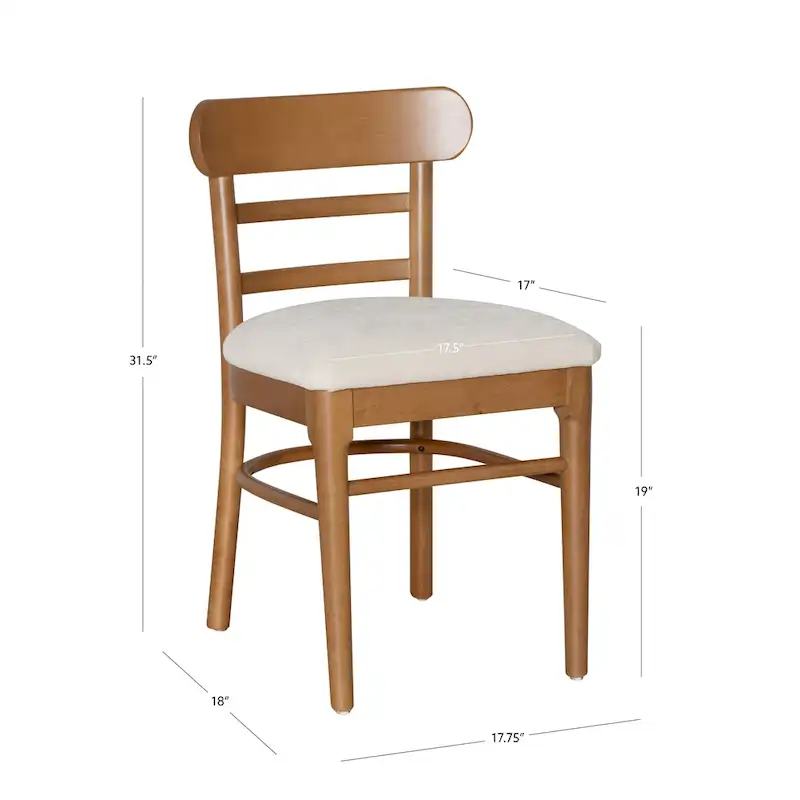 Lochside Brown & Grey Wooden Upholestered Dining Chair Set of 2