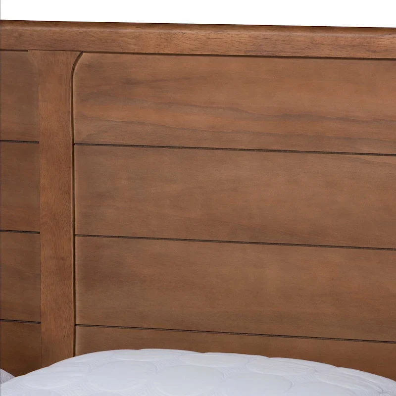 Kassidy Classic and Traditional Wood Platform Bed-Walnut Brown