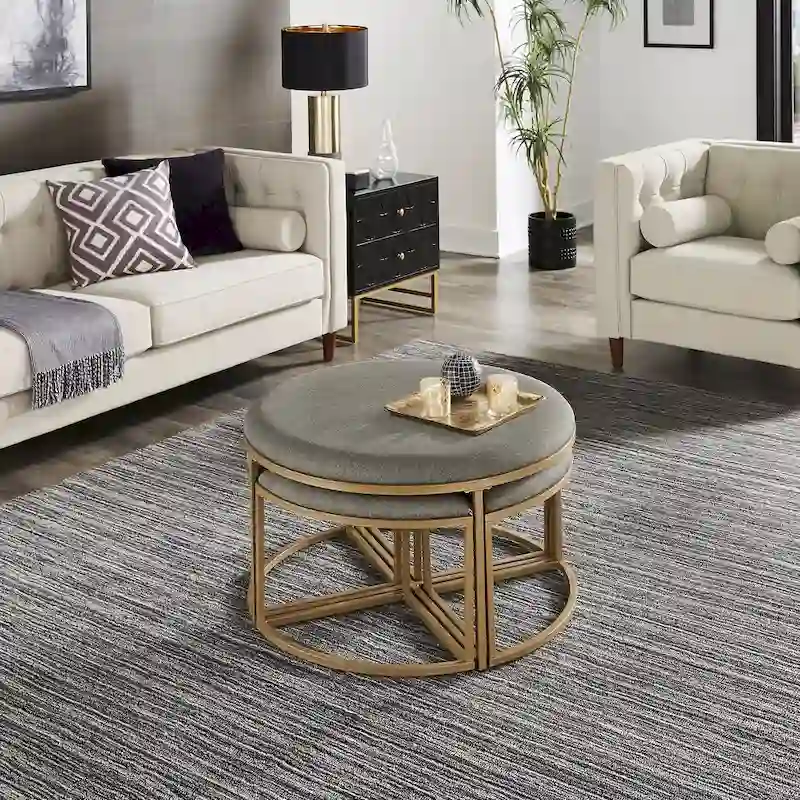 Gabin Coffee Table with Nesting Stools by iNSPIRE Q Modern