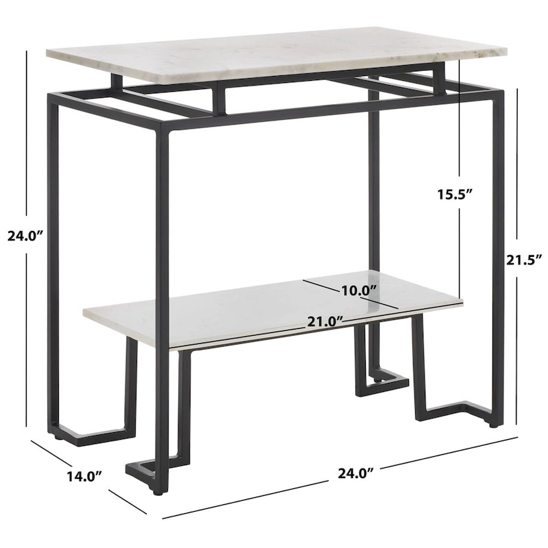 SAFAVIEH Malvina Single Shelf Rectangle Accent Table - 24  L x 14  D x 24  H - 24Wx14Dx24H