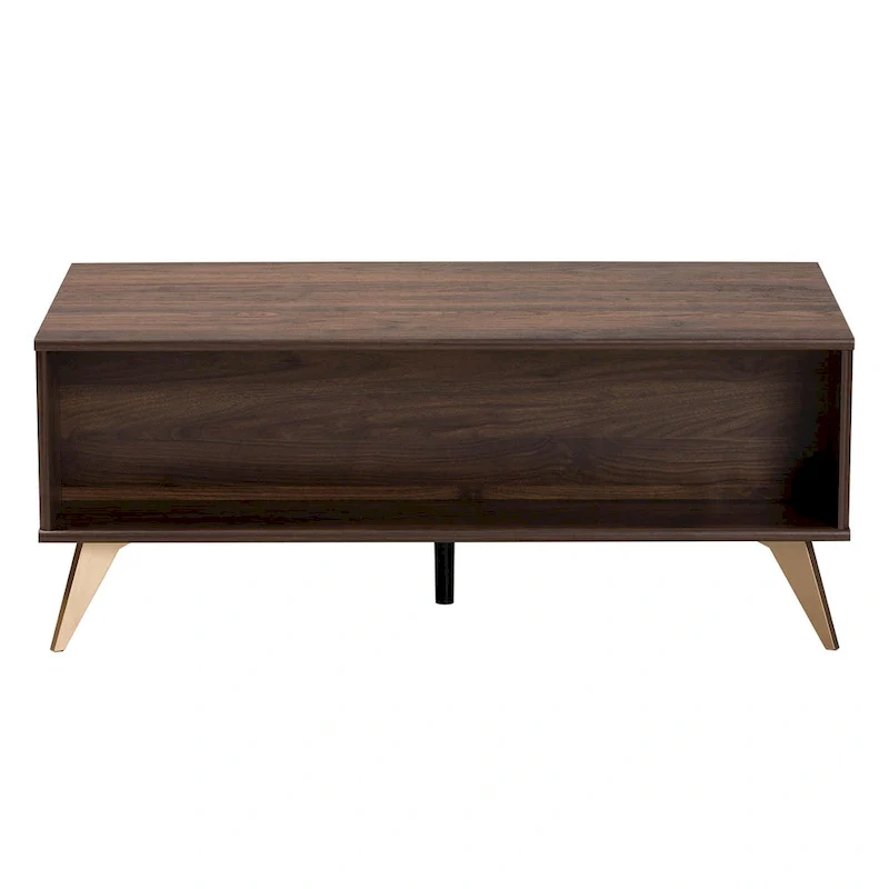 Graceland Mid-Century Modern Transitional Walnut Brown Finished Wood 2-Drawer Coffee Table