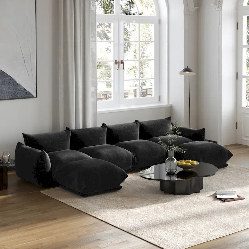 U-Shape Modular Sofa Chenille Sectional Couch