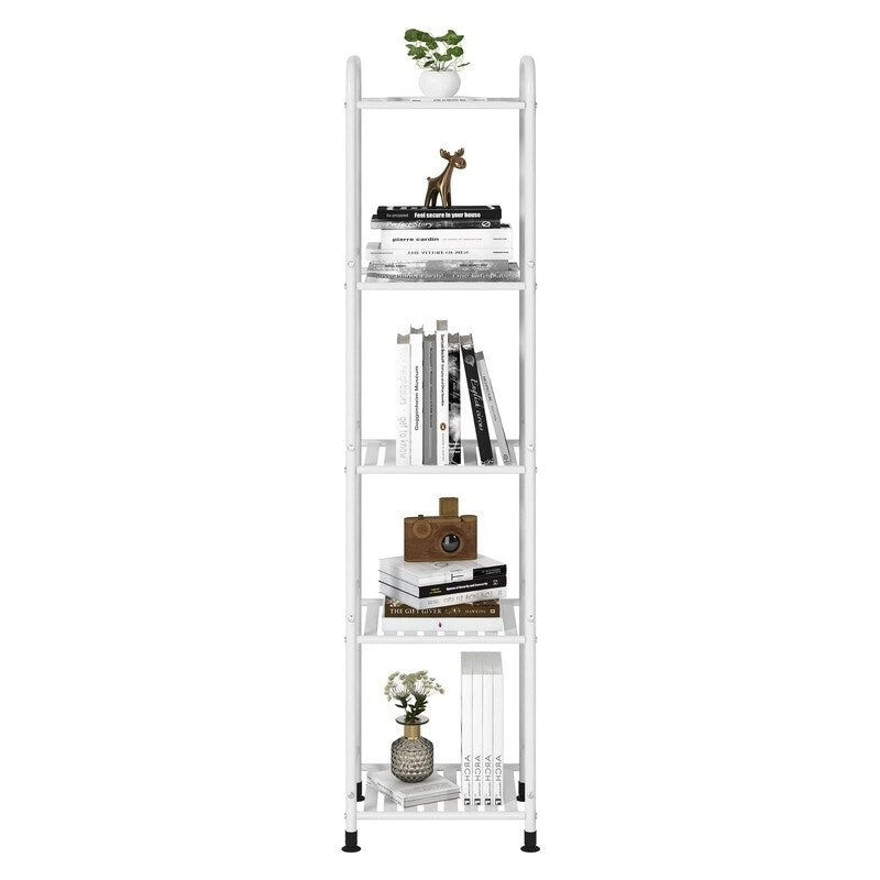 5 Tier Narrow Bathroom Shelving Unit - 13D x 11W x 54.7H