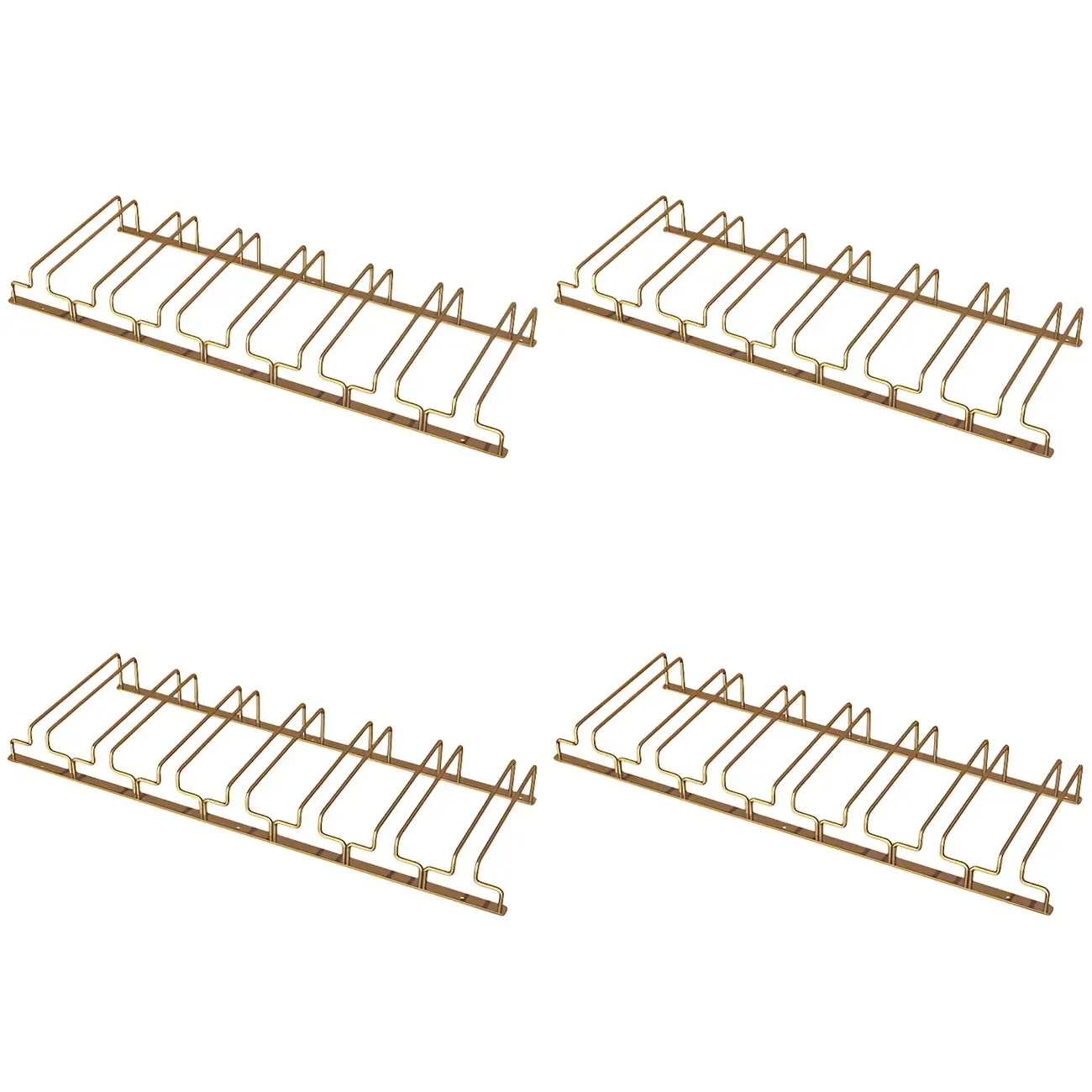 Gold Rectangular Hanging Metal Wine Glass Rack