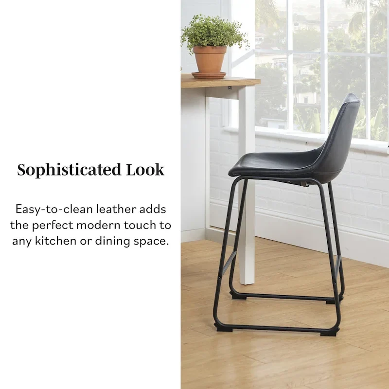 26-inch Faux Leather Counter Stool