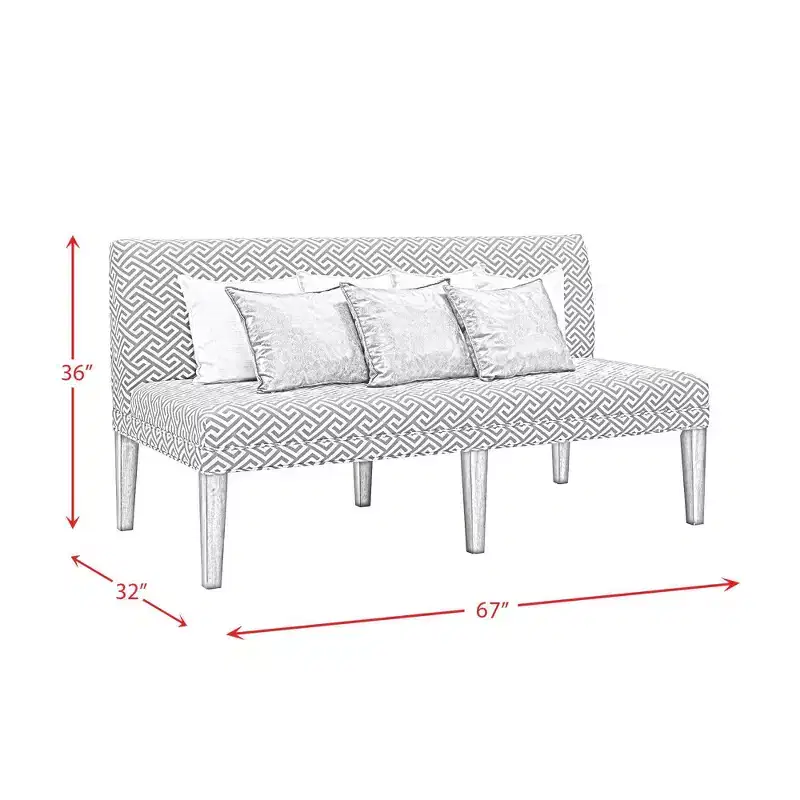 Hayward Upholstered Dining Settee Gray - Picket House Furnishings