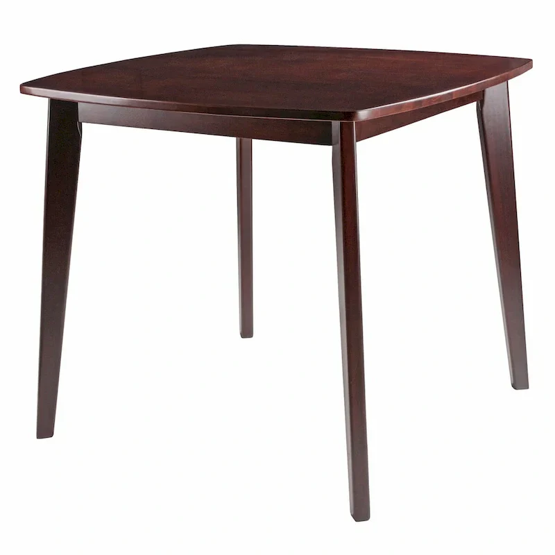 Solid Wood Dining Table - Walnut, 34.02 x 34.02 x 29.33 Inches