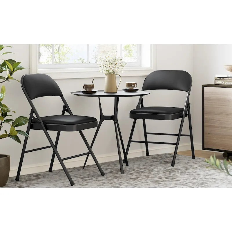 Folding Chairs 2/4 Pack With Padded Cushion and Back