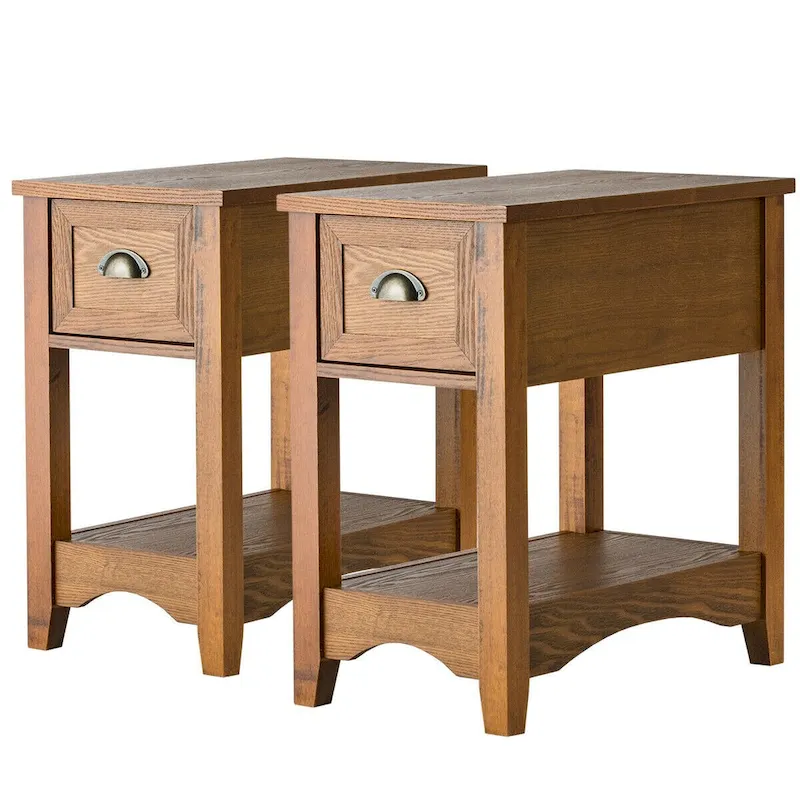 Modern-Style Side Table / Coffee Table (2-Piece Set), Compact Design with Drawer — 13