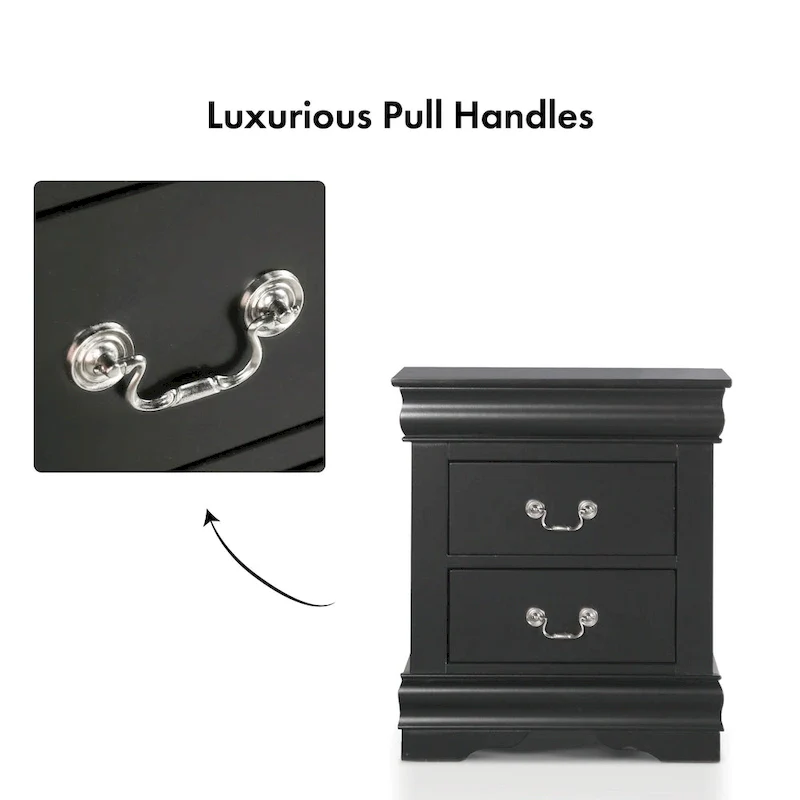 Furniture of America Devi Traditional 3-Piece Solid Wood Nightstand and Dresser Set