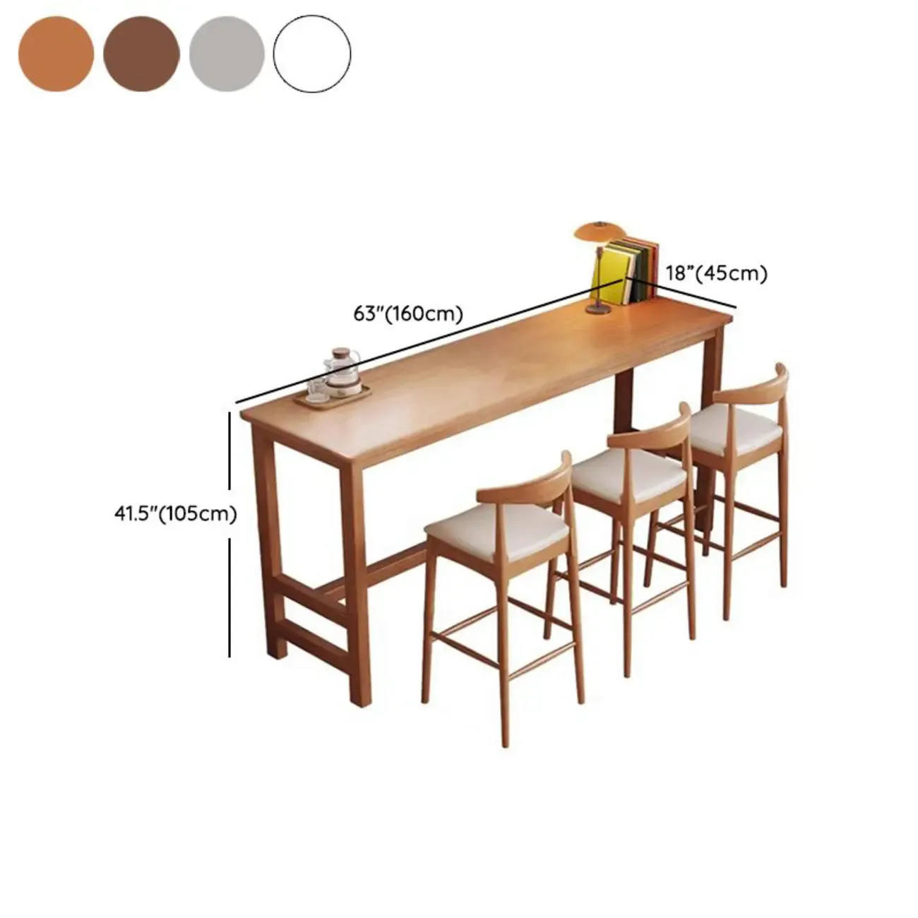 Modern Rubberwood Bar Tables with Trestle Base