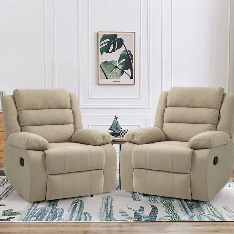 2Set Modern Lounger Adjustable Manual Recliner Chair