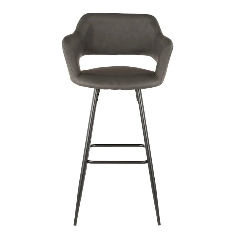 Faux Leather Bar Stools (Set of 2) - N/A