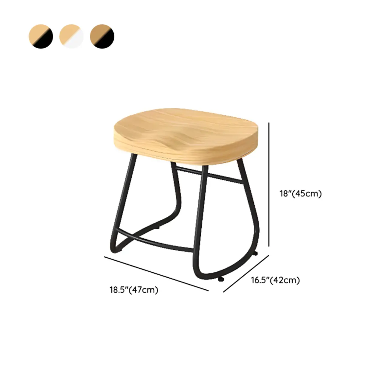 Modern Natural Wood Counter Height Bar Stools