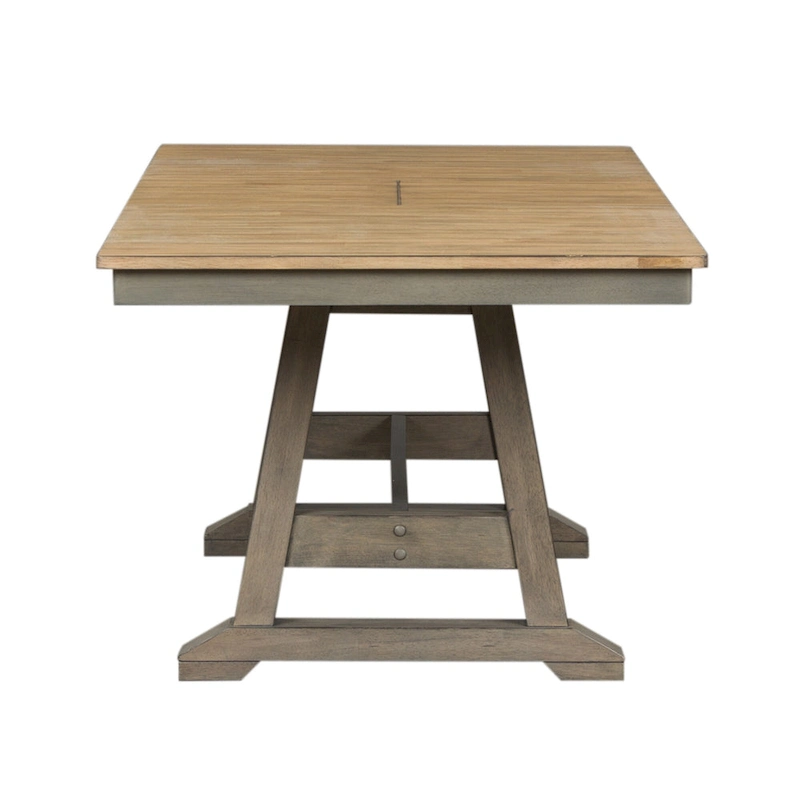 Lindsey Farm Gray and Sandstone 5 Piece Trestle Table Set