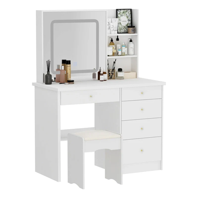 Makeup Vanity Set with 3 model Light & Stool