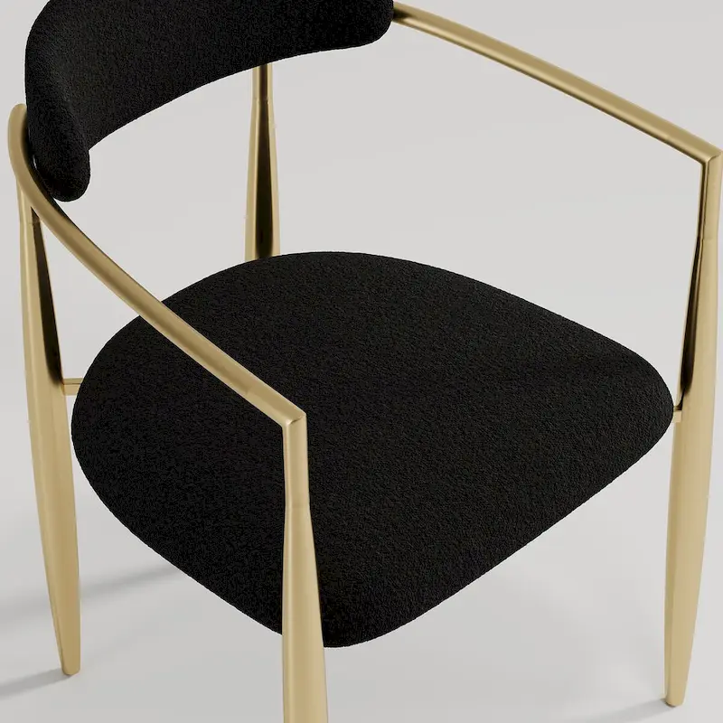 9 - Piece Extendable Sintered Stone Top Cross Legs Dining Set With 8 Fabric Chair