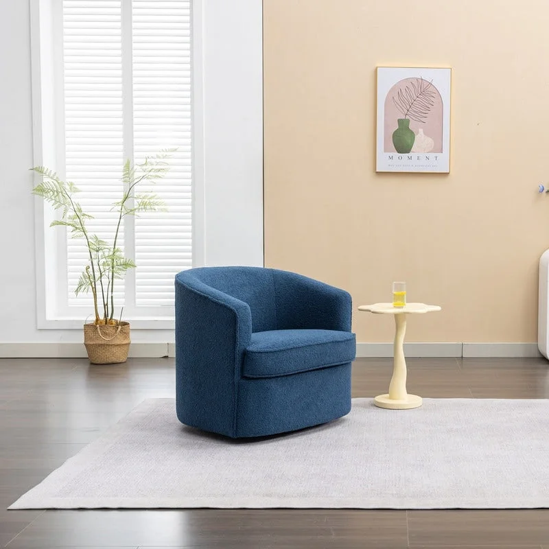 SEYNAR Modern Boucle Upholstered 360 Degree Swivel Accent Club Chair