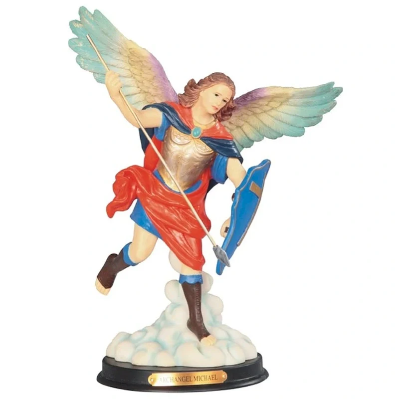 Q-Max 10 H Archangel Michael Statue Saint Michael The Strongest Angel Holy Figurine Religious Decoration