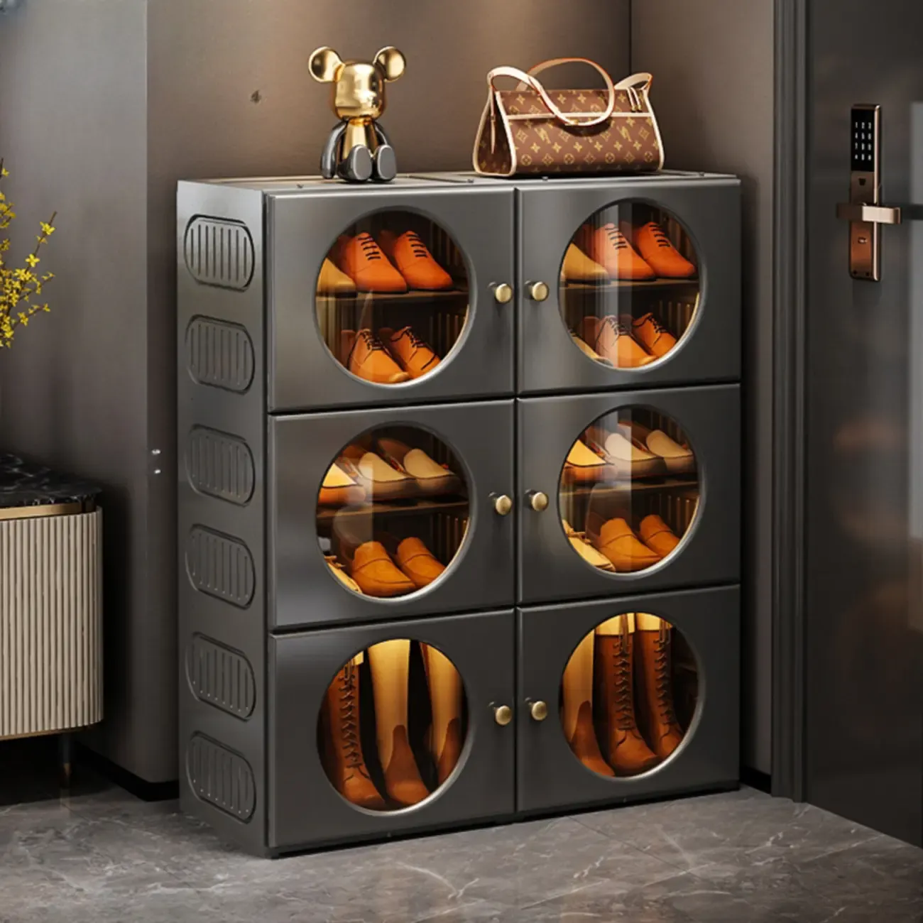 Space-efficient Modern Foldable White Plastic Shoe Cabinet