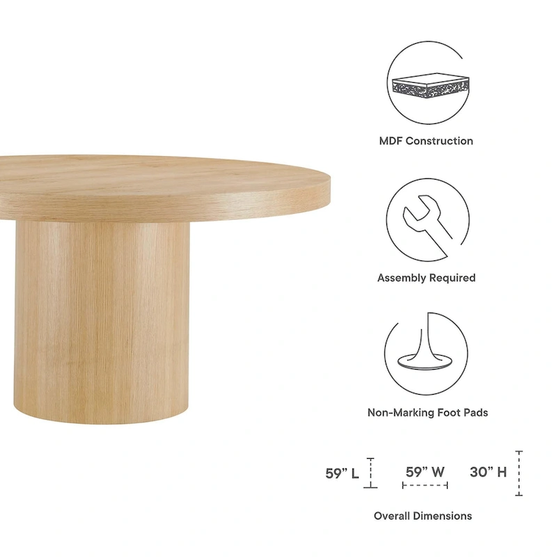 Gratify 60  Round Dining Table
